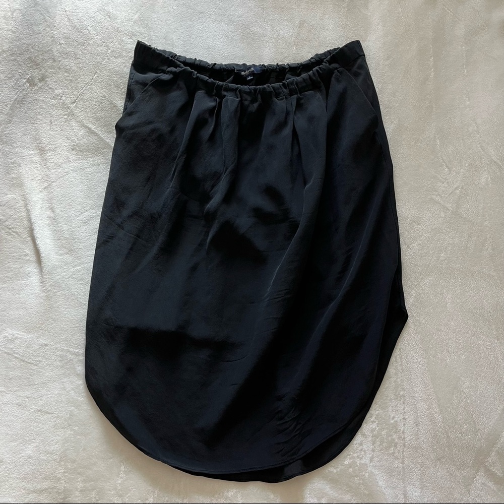 Madewell Black Washed Silk Skirt